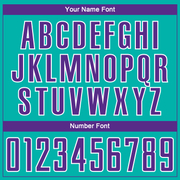 Custom Aqua Purple-White Sublimation Soccer Uniform Jersey