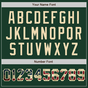 Custom Green Vintage USA Flag-City Cream Two-Button Unisex Softball Jersey