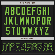 Custom Black Black-Neon Green Two-Button Unisex Softball Jersey