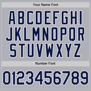 Custom Gray Navy-White Two-Button Unisex Softball Jersey