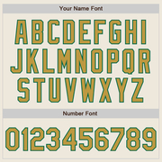 Custom Cream Kelly Green Pinstripe Old Gold Two-Button Unisex Softball Jersey