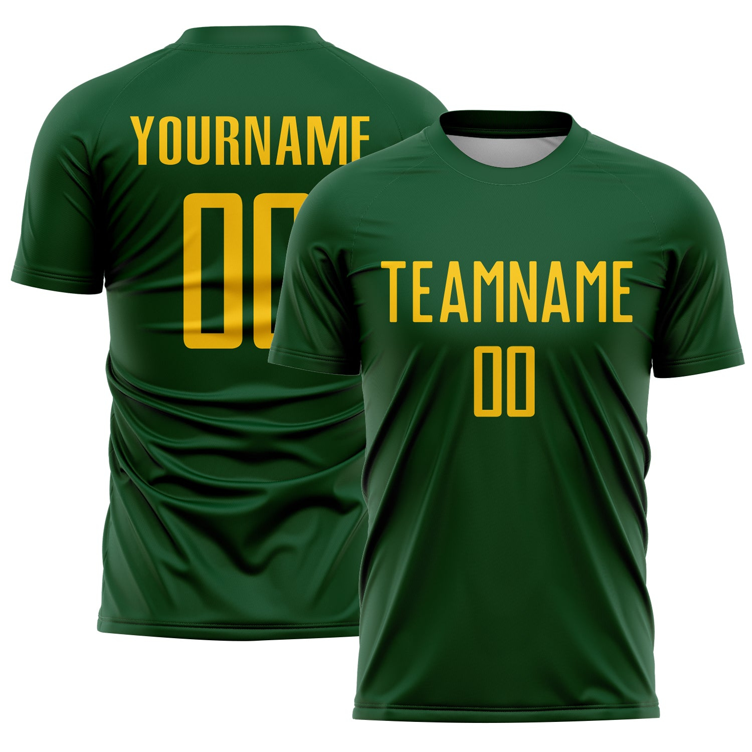 Custom Green Yellow Sublimation Soccer Uniform Jersey