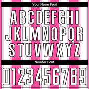 Custom Pink White-Black Line Sublimation Soccer Uniform Jersey