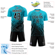 Custom Lakes Blue Black-White Abstract Fragment Art Sublimation Soccer Uniform Jersey