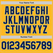 Custom Gold Navy-Electric Blue Two-Button Unisex Softball Jersey