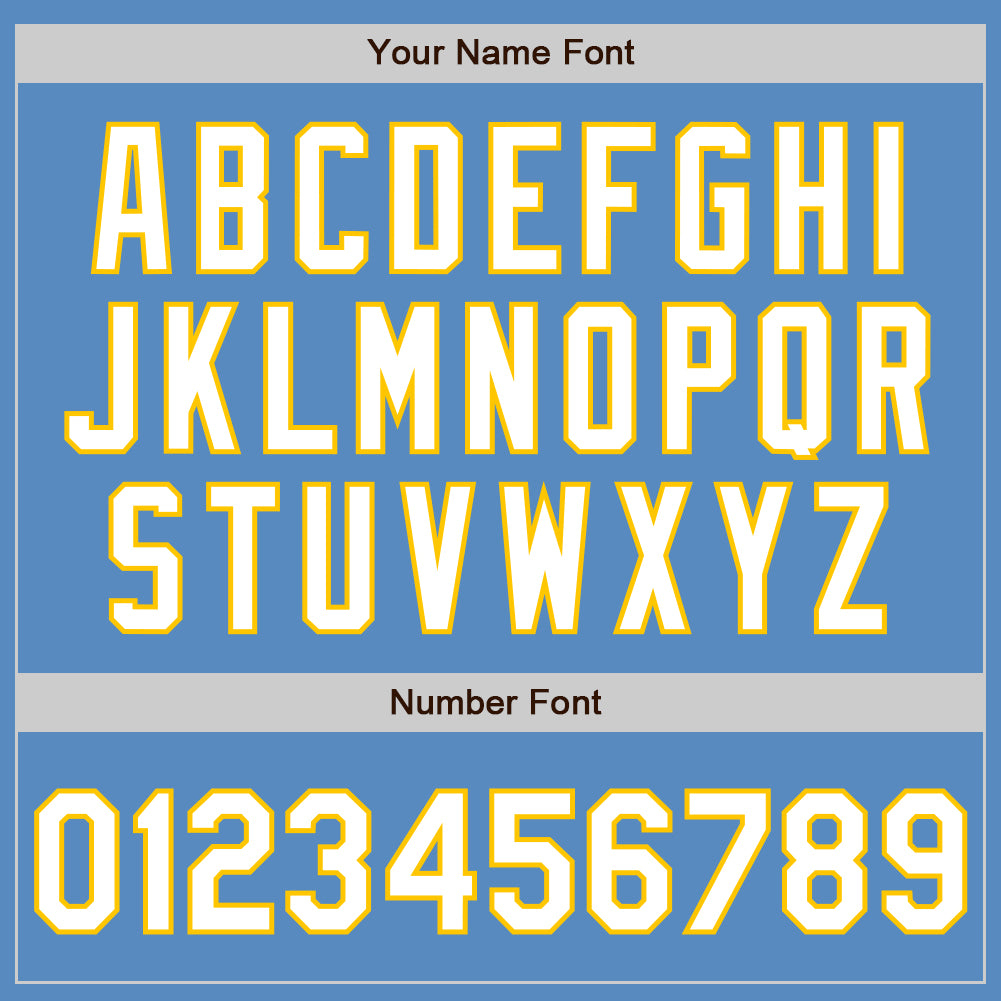 Custom Powder Blue White-Yellow Two-Button Unisex Softball Jersey