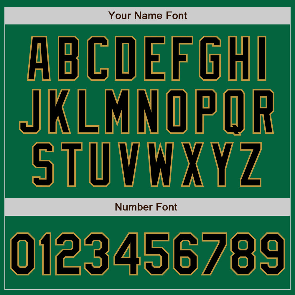 Custom Kelly Green Black-Old Gold Two-Button Unisex Softball Jersey