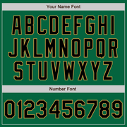 Custom Kelly Green Black-Old Gold Two-Button Unisex Softball Jersey