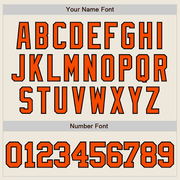 Custom Cream Orange-Black Two-Button Unisex Softball Jersey