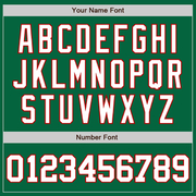 Custom Kelly Green White-Red Two-Button Unisex Softball Jersey