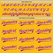 Custom Gold Red-White Two-Button Unisex Softball Jersey