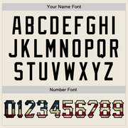 Custom Cream Vintage USA Flag-Black Two-Button Unisex Softball Jersey