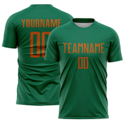 Custom Kelly Green Texas Orange Sublimation Soccer Uniform Jersey