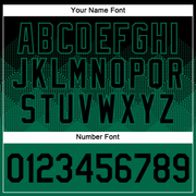 Custom Black Kelly Green 3D Pattern Design Gradient Square Shapes Performance T-Shirt