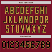 Custom Crimson Black-Old Gold Two-Button Unisex Softball Jersey