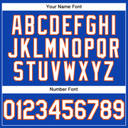 Custom Thunder Blue White-Orange Performance T-Shirt