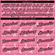 Custom Medium Pink Black 3D Pink Ribbon Breast Cancer Performance T-Shirt