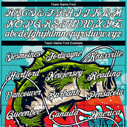 Custom Aqua White-Black 3D Pattern Design Big Bass Fish Fishing Performance T-Shirt