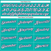 Custom Aqua White-Navy Performance T-Shirt