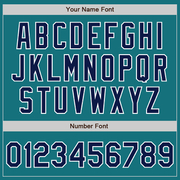 Custom Teal Navy-White Two-Button Unisex Softball Jersey