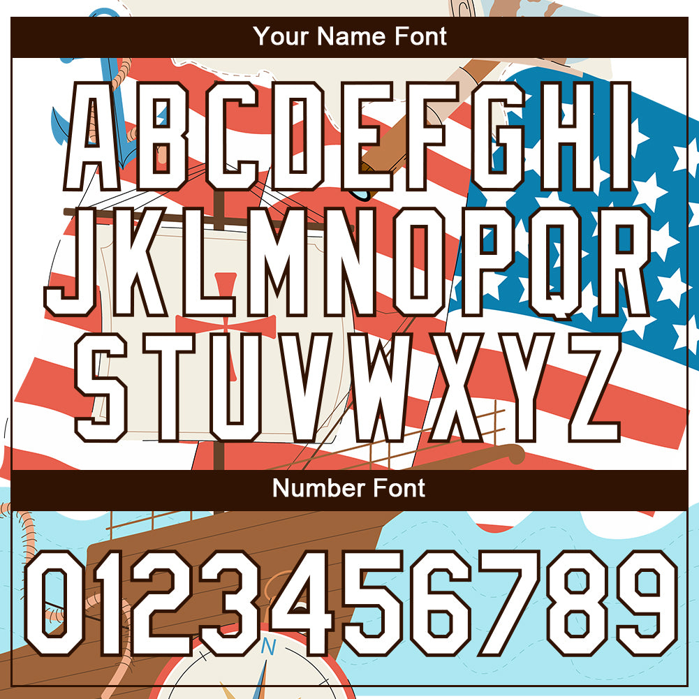 Custom City Cream White-Brown 3D Pattern Design Sailing Ship Compass Columbus Day Performance T-Shirt