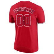 Custom Red Red-Navy Performance T-Shirt
