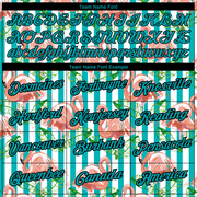 Custom White Teal-Black 3D Pattern Design Tropical Hawaii Flamingo Performance T-Shirt