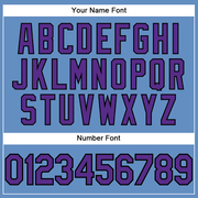 Custom Light Blue Purple-Black Performance T-Shirt