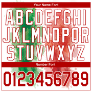 Custom White Red-Kelly Green 3D Mexico Watercolored Splashes Grunge Design Performance T-Shirt