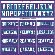 Custom Purple Teal-White Long Sleeve Performance T-Shirt