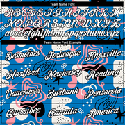 Custom Light Blue White-Black 3D Pattern Design Abstract Doodle Performance T-Shirt