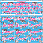 Custom Light Blue Pink-White 3D Pattern Design Tiger Performance T-Shirt