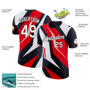 Custom Black White-Fire Red 3D Esports Performance T-Shirt