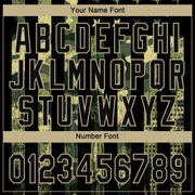 Custom Camo Black-Old Gold 3D American Flag Salute To Service Two-Button Unisex Softball Jersey