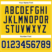 Custom Gold Navy-White Long Sleeve Performance T-Shirt