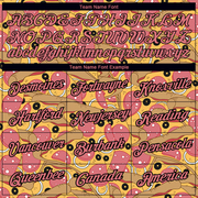 Custom Old Gold Medium Pink-Black 3D Pattern Design Food Pizza Performance T-Shirt