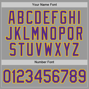 Custom Gray Purple-Gold Performance T-Shirt