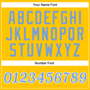 Custom Gold Light Blue-White Performance T-Shirt