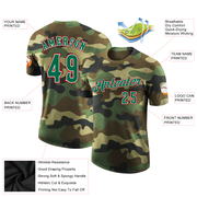 Custom Camo Kelly Green-Red Performance Salute To Service T-Shirt