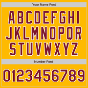 Custom Gold Crimson Pinstripe White Two-Button Unisex Softball Jersey