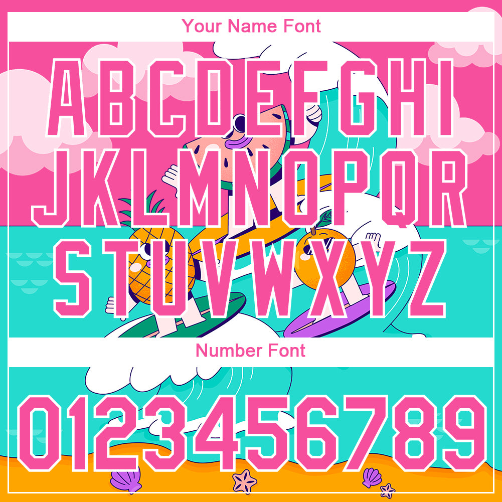 Custom Pink White 3D Pattern Design Extreme Sport Fruit Surfing Performance T-Shirt