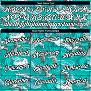 Custom Aqua White-Black 3D Pattern Design Sea Wave Fishing Performance T-Shirt