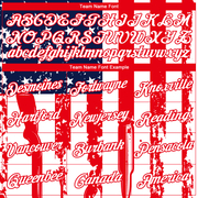 Custom White Fire Red-Royal 3D Hunting Tool American Flag Long Sleeve Performance T-Shirt