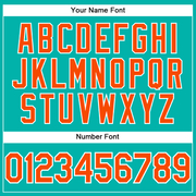 Custom Aqua Orange-White Performance T-Shirt