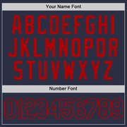 Custom Navy Navy-Red Performance T-Shirt