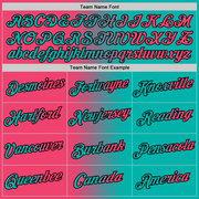 Custom Aqua Neon Pink-Black Gradient Fashion Performance T-Shirt