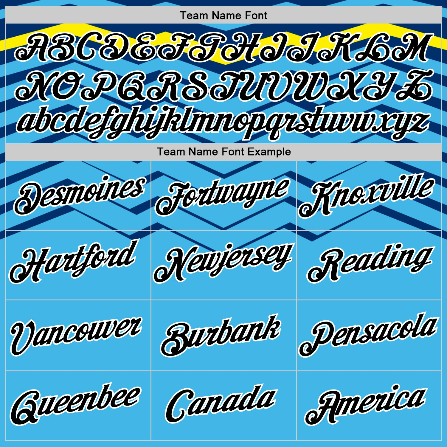 Custom Sky Blue Black US Navy Blue-Light Yellow 3D Esports Performance T-Shirt