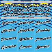 Custom Sky Blue Black US Navy Blue-Light Yellow 3D Esports Performance T-Shirt