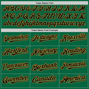 Custom Kelly Green Old Gold Pinstripe Black Two-Button Unisex Softball Jersey