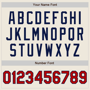 Custom Cream Red-Navy Two-Button Unisex Softball Jersey